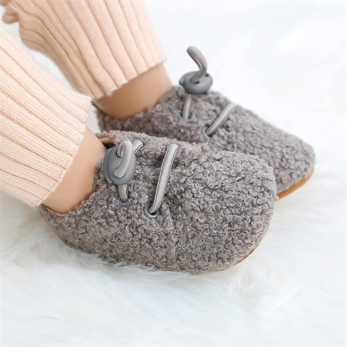 Ohwawadi Infant Baby Boys Girls Slippers Cozy Fleece Booties Soft Bottom Warm - Image 2