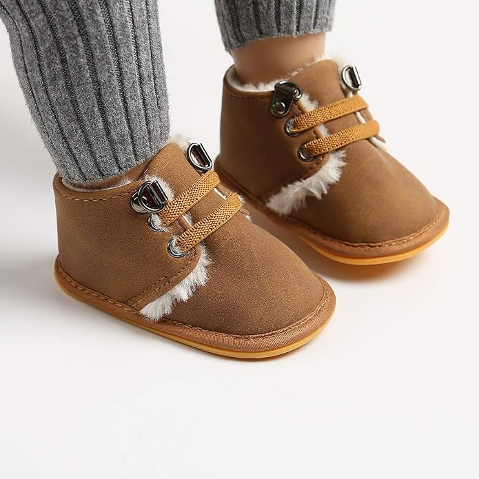 Meckior Baby Booties Newborn Infant Unisex Baby Girls Boys Velvet Rubber - Image 2