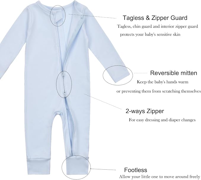 Aablexema Baby Cotton Footless Pajamas - Image 3