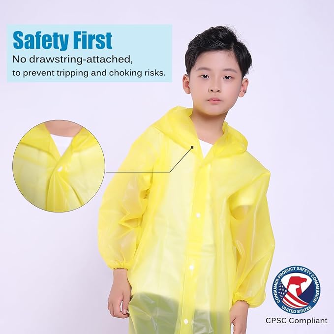 Kids Rain Jacket, 2 Pack Rain Ponchos - Image 4