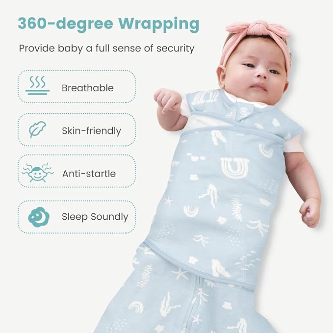 Baby Swaddle Sleep Sack, 1.0 Tog New-Parent-Friendly Swaddle - Image 5