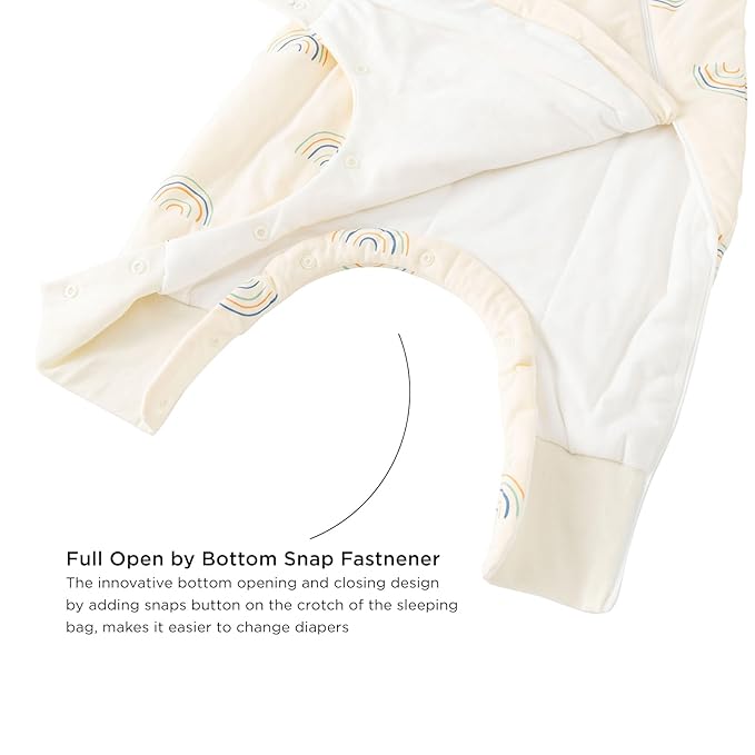Duomiaomiao 2.5 TOG Toddler Sleep Sack 24-36 Months 100% Cotton Winter Side Open Zipper Baby Sleep Sack with Feet, Warm Toddler Wearable Blanket