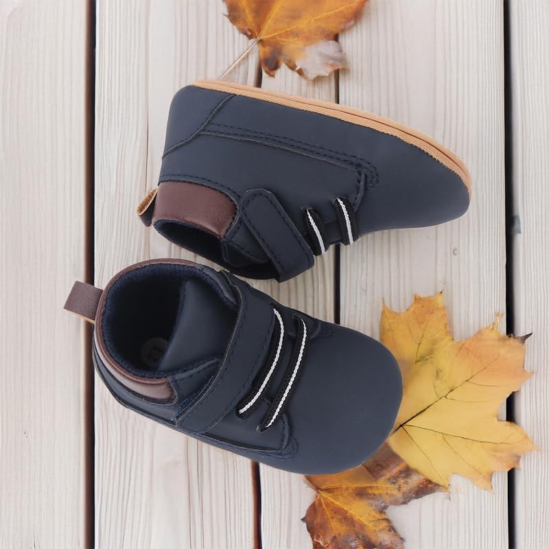 Meckior Toddler Baby Boys Girls High Tops Ankle Sneakers Soft Anti-Slip Sole PU - Image 3