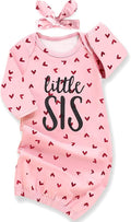 AMAWMW Newborn Baby Girl Little Sister Sleeper Gown Stripe Long Sleeve by AMAWMW