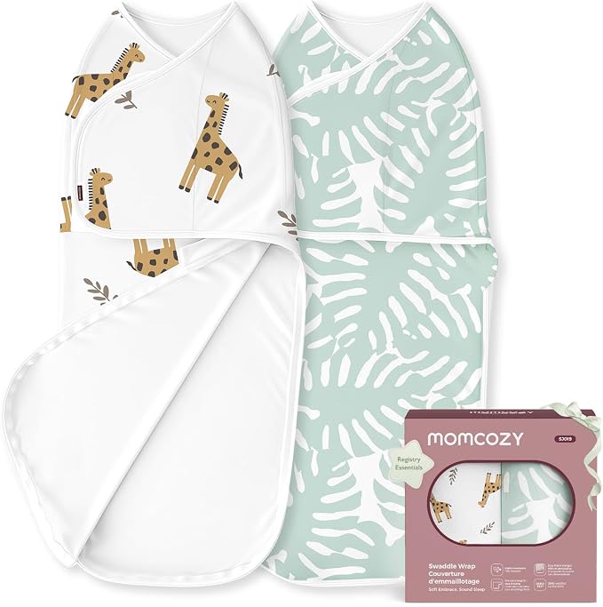Momcozy Swaddles for Newborns, Quiet Fastener Swaddle for Infant 0-3 Months | by Momcozy