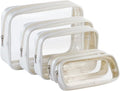 TSA Approved 5-Piece Diaper Bag Organizer Pouch Set Clear Waterproof TPU Kids Toiletry Storage Set Travel Packing Clutch Cube Bags for Baby Nursing