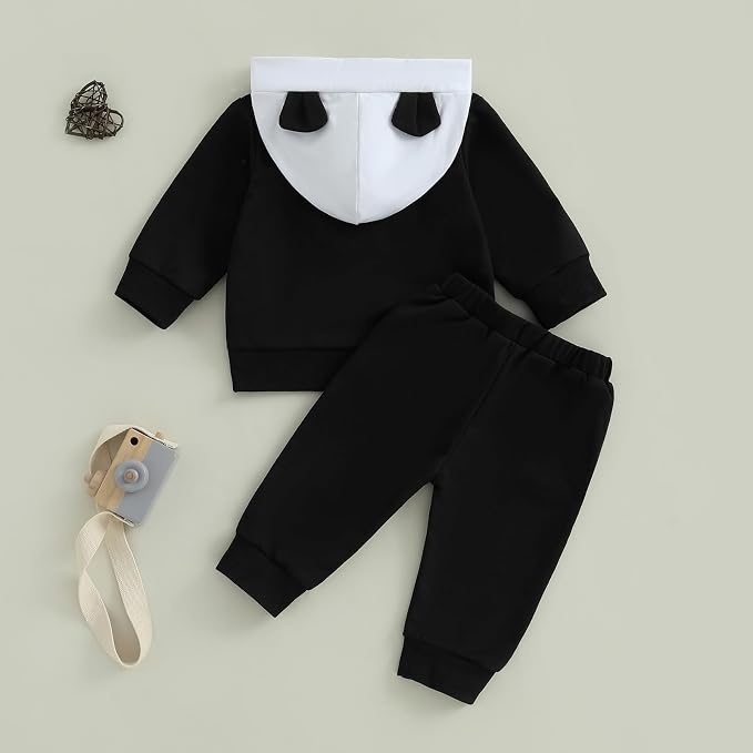 Infant Baby Boy Fall Winter Clothes Outfit Hooded Long Sweatshirt Pant Set - Image 6