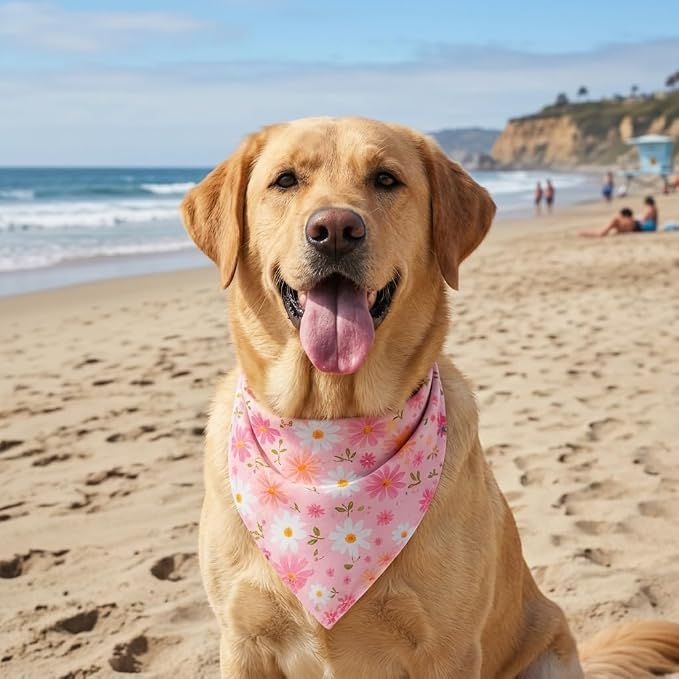 Spring Dog Bandana, Summer Dog Bandanas Boy Girl, Daisy Dog Scarf - Image 4