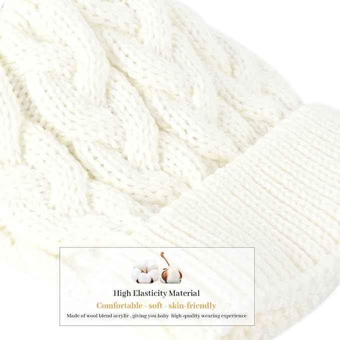 DANMY Baby Beanie Hat, Infant Newborn Toddler Winter Warm Knit Cap - Image 3