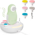 MelodySusie Baby Nail Trimmer Electric, Magnetic Rechargeable Baby Nail File with Night Light, PC20F Baby Nail Clippers Set with 6 Gentle Pads for Newborns, Infants & Toddlers, Green