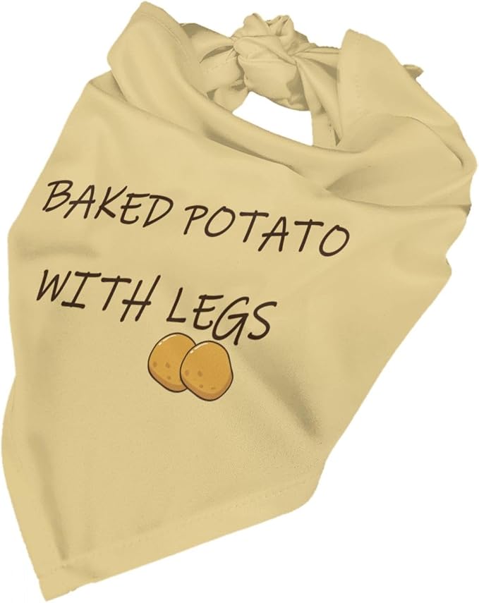 Baked Potato with Legs Dog Bandana, Funny Washable Triangle Bibs Scarf - Image 5