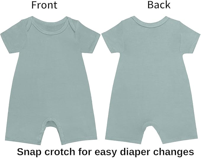 GUISBY Baby Rayon Romper Pajamas, 0-24M | Silky Soft Feel，Snap Closure，Footless - Image 3