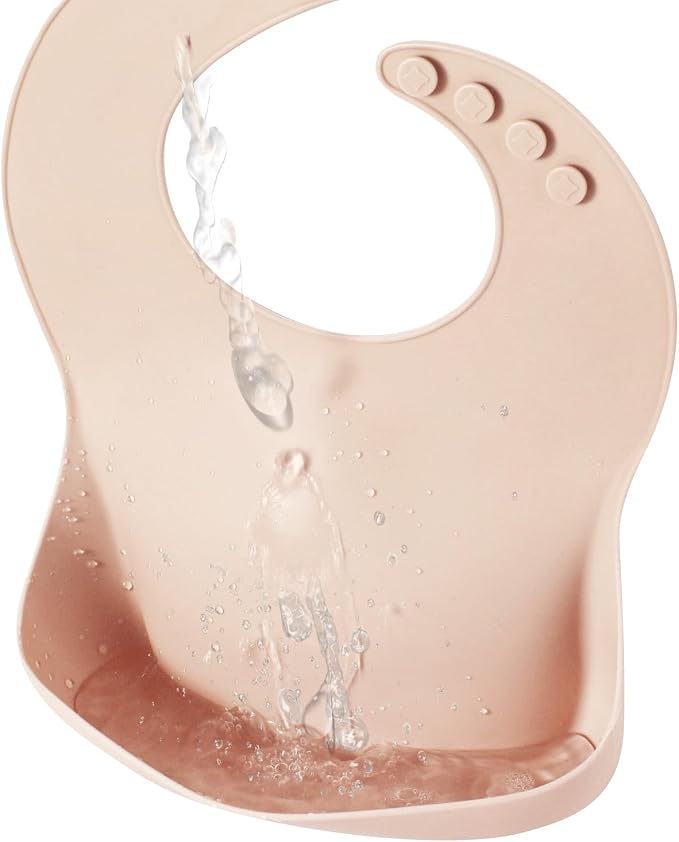 PandaEar Set of 3 Silicone Baby Bibs, Waterproof Soft Adjustable Bibs - Image 8