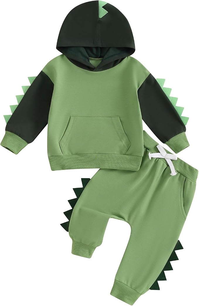Infant Baby Boy Fall Winter Clothes Outfit Hooded Long Sweatshirt Pant Set by LIOMENGZI