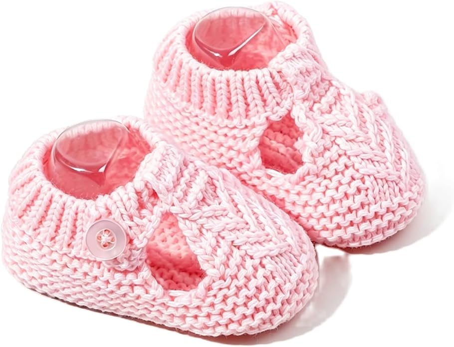 Newborn Baby Boy Girl Knit Booties Soft Sole Non-Slip First Walking Shoes | by Unknown
