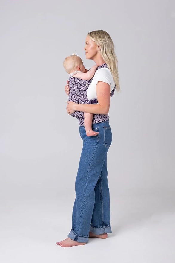 Mabē Monarch Ergonomic Baby Carrier – Premium Cotton Soft Structured Newborn to Toddler Carrier with Hip-Healthy Design, 3 Carry Positions (7-35lbs), Lightweight & Breathable, (Violet Wings)