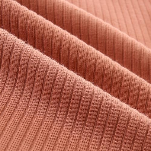 Baby Girl Knit Ruffle Outfit Clothes Ribbed 100% Organic Cotton Solid Color - Image 7