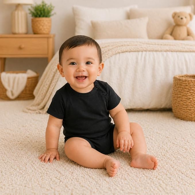 GUISBY Baby Romper 3-Pack Short Sleeve Rayon of Bamboo Bodysuit Set, 0-24M | - Image 6
