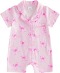 Kuriozud Baby Girl Boy Romper Pajamas Onesie Short Sleeve Button Down Pjs by Kuriozud