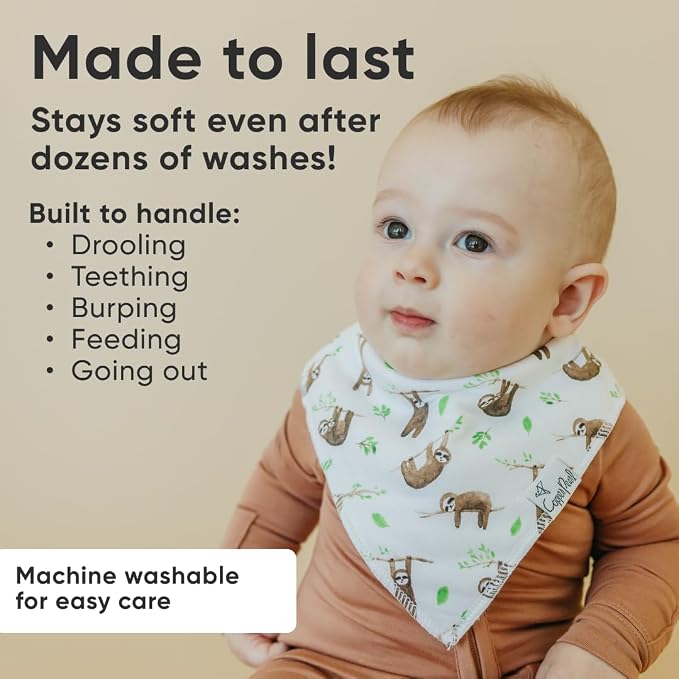 Copper Pearl Baby Bibs 4 Pack, Printed Bandana Drool Bibs - Image 3