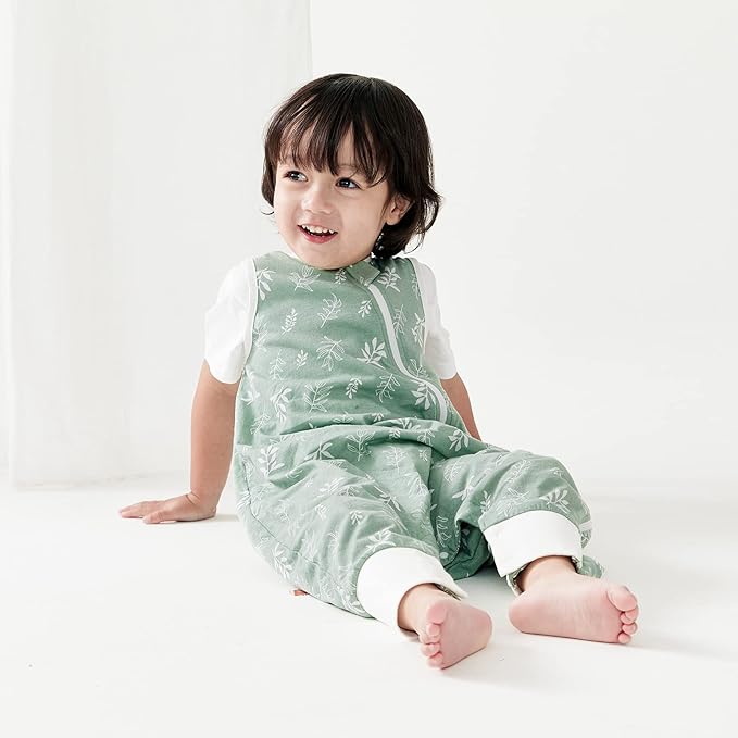Duomiaomiao 2 Pack 0.5 TOG Toddler Sleep Sack 6-12 Months 100% Cotton Lightweight Baby Sleep Sack with Feet, Breathable Comfy Toddler Wearable Blanket