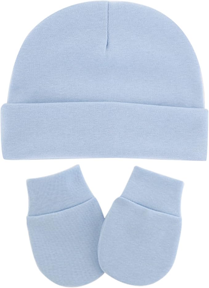 UTTPLL Newborn Hats Mittens Set Toddler Girls Boys Cotton Nursery Hospital by UTTPLL