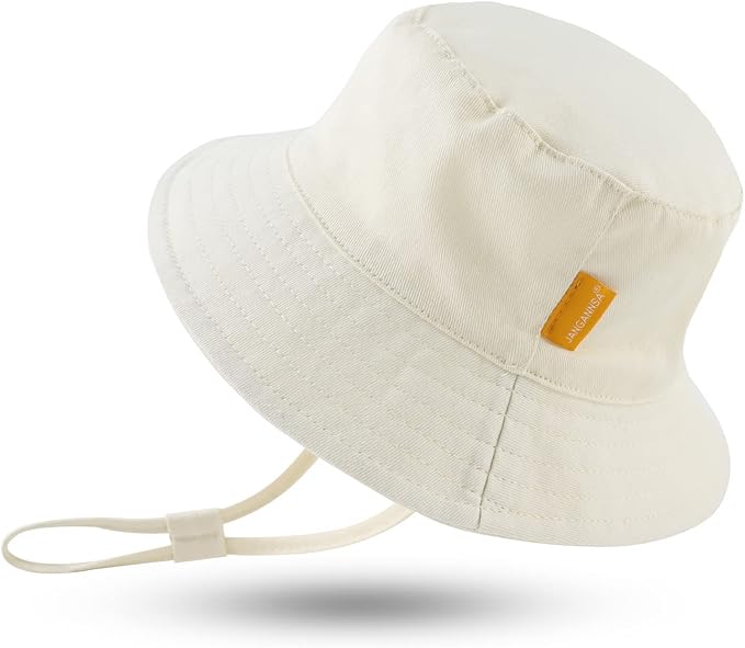 JANGANNSA Cotton Baby Sun Hat Infant Toddler Boys Girls Bucket Hats Summer Sun by JANGANNSA