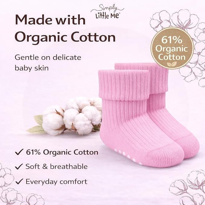 Little Me Baby Socks 16 Pairs | 61% Organic Cotton | Sizes 0-12M & 12-24M | - Image 6