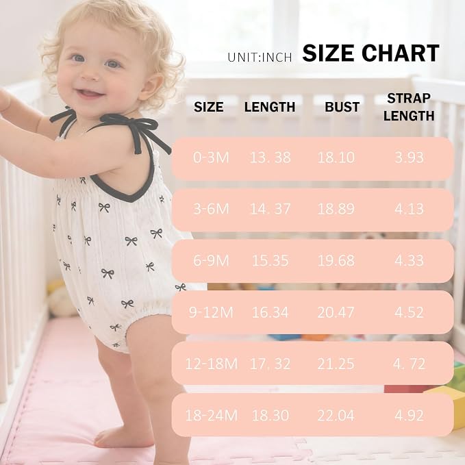 ROMPERINBOX Baby Girl Bodysuit Cotton Spaghetti Strap Sleeveless Onsies Summer - Image 6