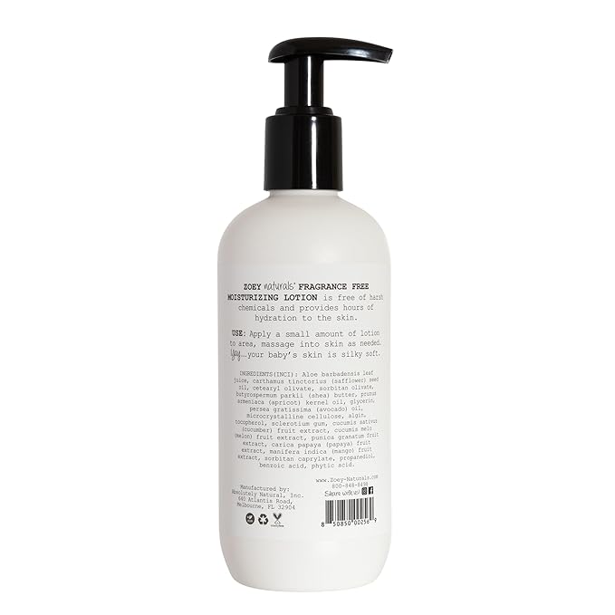 Absolutely Natural Zoey Naturals Fragrance-Free Baby & Toddler Lotion – Hypoallergenic, Vegan, Gentle Moisturizer for Sensitive Skin – Non-Greasy, Paraben & Phthalate Free – 9.65 oz
