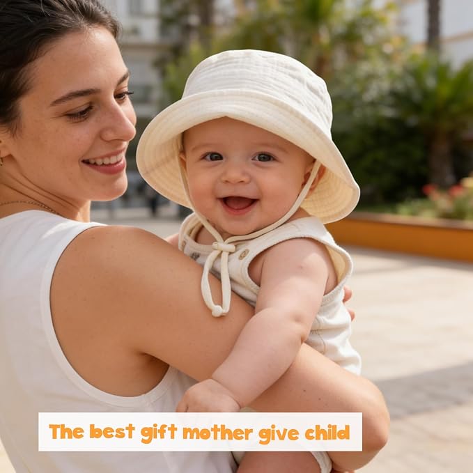 Baby Sun Hat Infant Toddler Summer Cotton Yarn Bucket Hat - Image 2