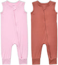 Aablexema Baby Rayon of Bamboo Sleeveless Footless Zipper Romper 0-24M | 2pcs by Aablexema