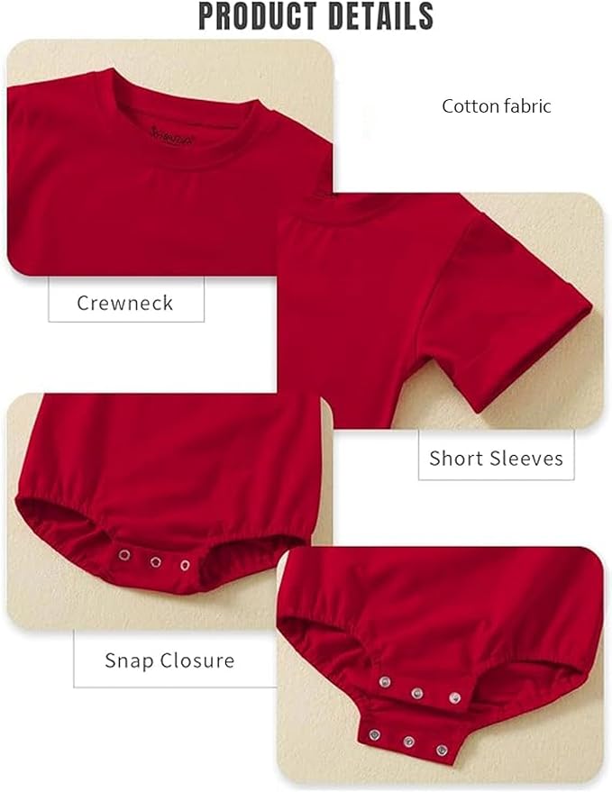 Jimonda Baby Bubble Romper Short Sleeve Bodysuit T-Shirt | 100% Cotton - Image 6