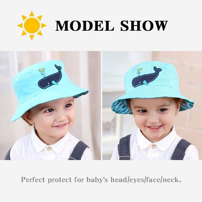 JANGANNSA Dinosaur Baby Boys Sun Hat Cotton Toddler Girls Bucket Hats Summer - Image 6