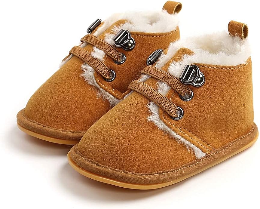 Baby Boys Girls Booties Fleece Anti-Slip Soft Sole Boots Toddler First Walker - Image 4