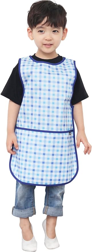 Kids Painting Apron – Waterproof Art Smock for Toddlers & Preschoolers, Messy Play, Baking, Crafts, Cooking, Mealtime