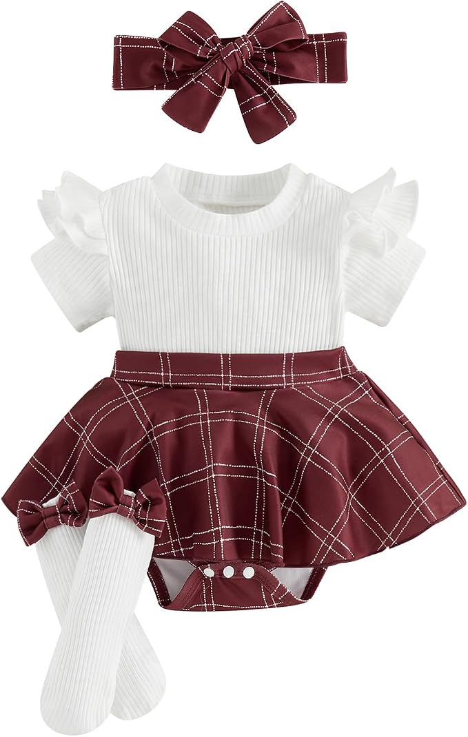 Giraropa Newborn Baby Girl Clothes Smocked Bubble Romper Dress + Socks + by Giraropa