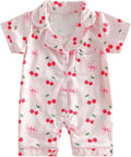 Kuriozud Baby Girl Boy Romper Pajamas Onesie Short Sleeve Button Down Pjs by Kuriozud