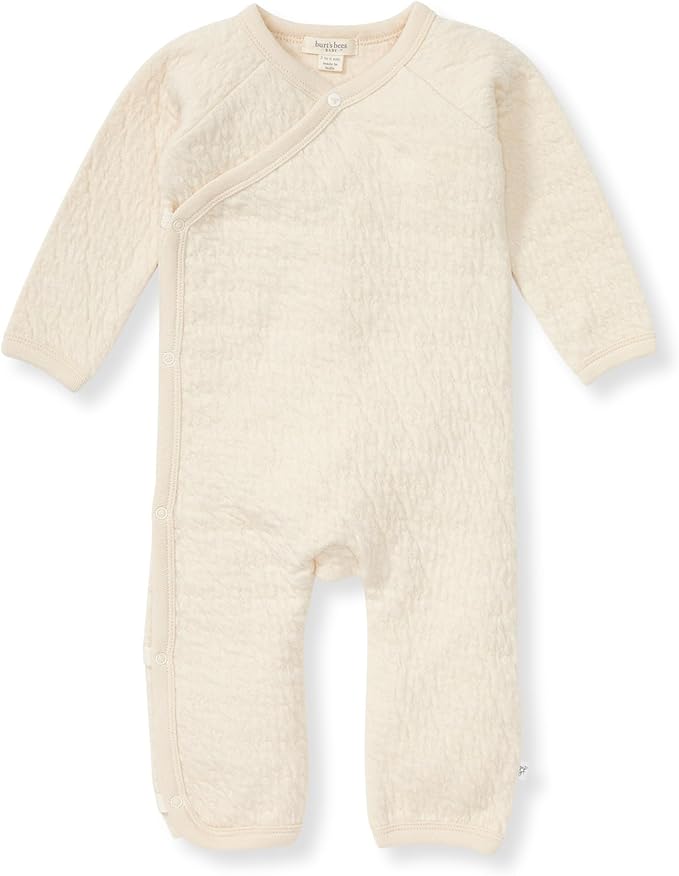 Burt's Bees Baby Long Sleeve Quilted Wrap-Front Jumpsuit, 100% Organic Cotton by BurtsBeesBaby