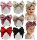 Baby Girls Hair Bow Turban Hat 6PCS Set, Top Bowknot Head Wrap Beanie India Caps by Esumun