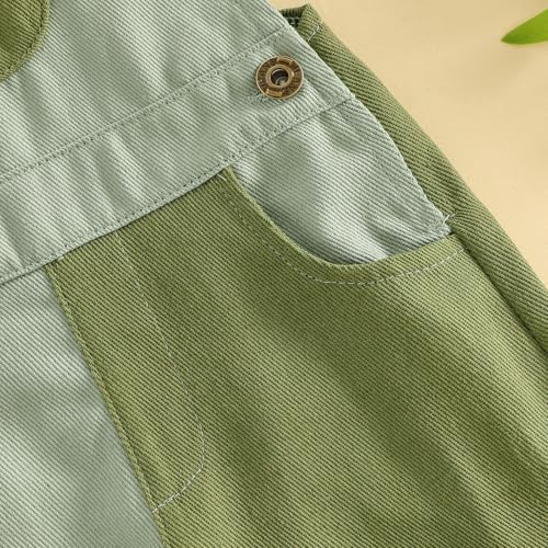 Fernvia Toddler Kids Baby Girl Boy Contrast Color Overalls Shorts Clothes - Image 5
