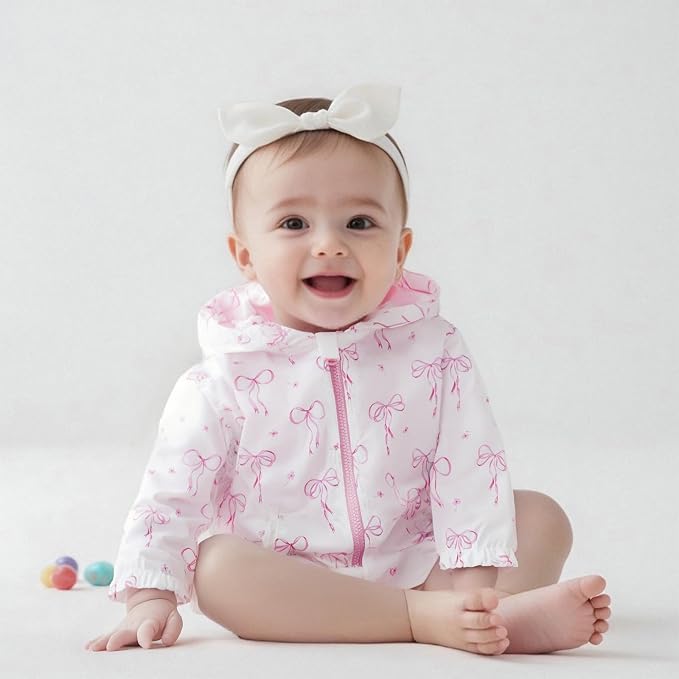 Toddler Windbreaker Jacket Baby Girl Hooded Zip Up Sweatshirt Winter Jacket - Image 4