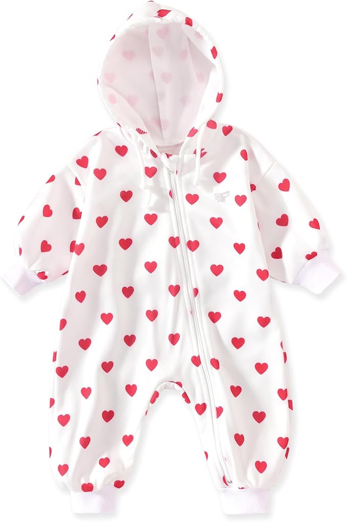 Unutiylo Unisex Baby Boys Girls Long Sleeve Infant Baby Zipper Hooded Jumpsuits by Unutiylo