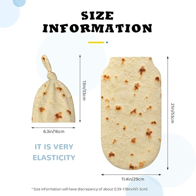 Tortilla Swaddle Blankets Soft Receiving Blanket Burrito Baby Swaddle Wrap - Image 3