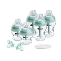 Tommee Tippee Advanced Anti-Colic 10 Piece Bottle and Pacifier Set, 5 and 9 oz BPA Free Bottles, Newborn 0+ months, Slow & Medium-Flow Breast-Like Nipples, 3 Travel Bottle Lids, 2 Ultralight Pacifiers