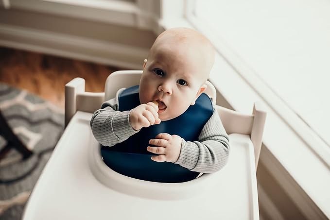 Three Little Tots Modern Silicone Baby Bib – Adjustable Fit Waterproof Catch - Image 4