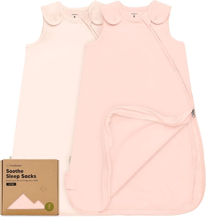 2-Pack Organic Baby Sleep Sacks, 100% Cotton 0.5TOG by KeaBabies