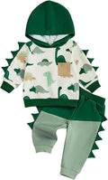 Infant Baby Boy Fall Winter Clothes Outfit Hooded Long Sweatshirt Pant Set by LIOMENGZI