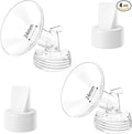 4pack Breast Pump Parts, 2pcs 24mm Flange and 2pcs Duckbill Valves for Spectra/Motif Luna/Amada MYA Breast pumps Parts, for Spectra S2 S1 9 Plus Parts, Replace to Spectra Flange Spectra Duckbill Valve
