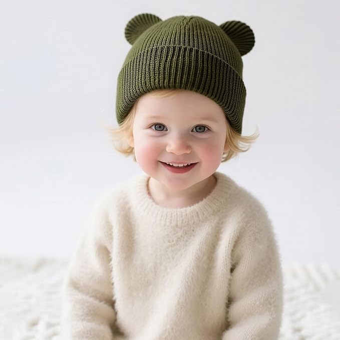 Hadetoto Cotton Baby Beanie Winter Knitted Hat - Image 3